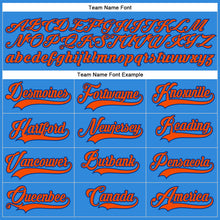 Charger l&#39;image dans la galerie, Custom Powder Blue Orange-Royal Hockey Lace Neck Jersey

