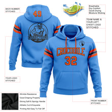 Charger l&#39;image dans la galerie, Custom Stitched Powder Blue Orange-Black Football Pullover Sweatshirt Hoodie
