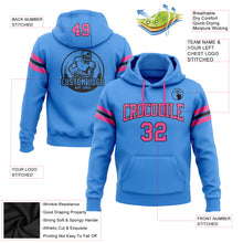 Laden Sie das Bild in den Galerie-Viewer, Custom Stitched Electric Blue Pink-Black Football Pullover Sweatshirt Hoodie
