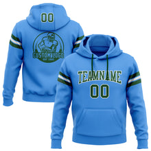 Laden Sie das Bild in den Galerie-Viewer, Custom Stitched Electric Blue Green-White Football Pullover Sweatshirt Hoodie
