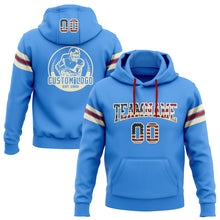 Laden Sie das Bild in den Galerie-Viewer, Custom Stitched Powder Blue Vintage USA Flag Cream-Red Football Pullover Sweatshirt Hoodie
