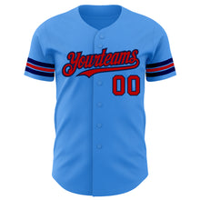 Load image into Gallery viewer, Custom Electric Blue Red-Navy Authentic Baseball Jersey
