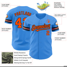 Load image into Gallery viewer, Custom Electric Blue Orange-Black Authentic Baseball Jersey
