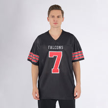 Загрузить изображение в средство просмотра галереи, Custom Black Red-White Mesh Authentic Football Jersey
