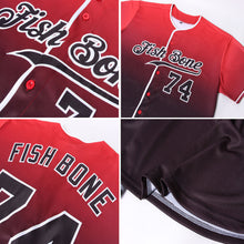Laden Sie das Bild in den Galerie-Viewer, Custom Red Black-White Authentic Fade Fashion Baseball Jersey
