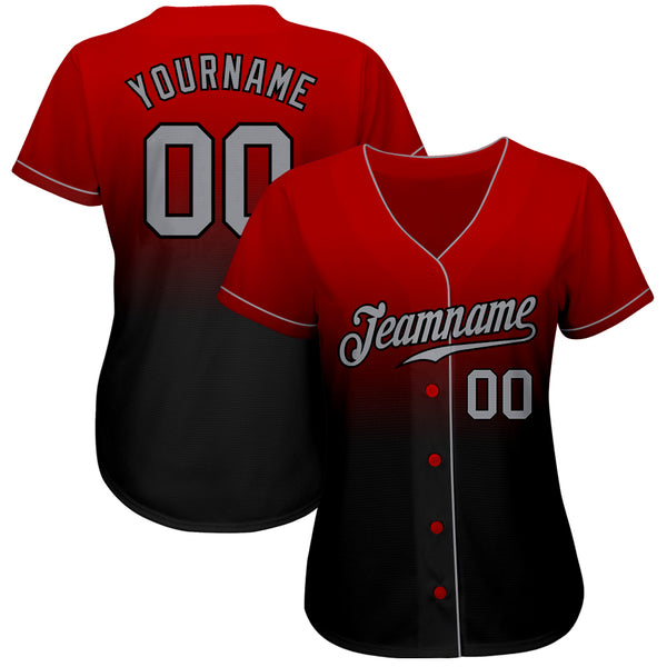 Cheap Custom Red Gray-Black Authentic Fade Fashion Baseball Jersey Free  Shipping – CustomJerseysPro