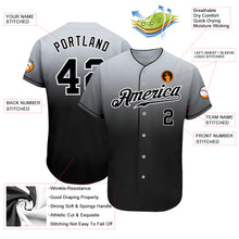 Load image into Gallery viewer, Custom Gray Black-White Authentic Fade Fashion Baseball Jersey
