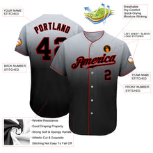 Laden Sie das Bild in den Galerie-Viewer, Custom Gray Black-Red Authentic Fade Fashion Baseball Jersey
