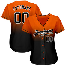 Laden Sie das Bild in den Galerie-Viewer, Custom Orange Black-White Authentic Fade Fashion Baseball Jersey
