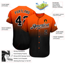 Laden Sie das Bild in den Galerie-Viewer, Custom Orange Black-White Authentic Fade Fashion Baseball Jersey
