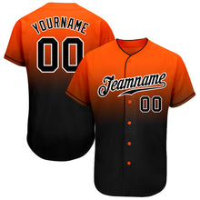 Load image into Gallery viewer, Custom Orange Black-White Authentic Fade Fashion Baseball Jersey
