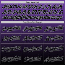 Load image into Gallery viewer, Custom Purple Black-Gray Authentic Fade Fashion Baseball Jersey
