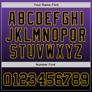 Custom Purple Black-Gold Authentic Fade Fashion Baseball Jersey