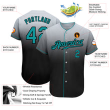 Laden Sie das Bild in den Galerie-Viewer, Custom Gray Teal-Black Authentic Fade Fashion Baseball Jersey
