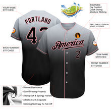 Laden Sie das Bild in den Galerie-Viewer, Custom Gray Black-Medium Pink Authentic Fade Fashion Baseball Jersey
