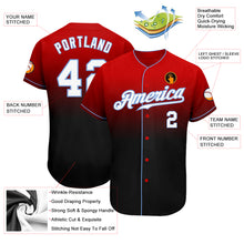 Load image into Gallery viewer, Custom Red White-Black Authentic Fade Fashion Baseball Jersey
