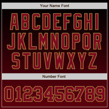 Load image into Gallery viewer, Custom Black Crimson-Old Gold Authentic Fade Fashion Baseball Jersey
