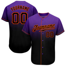 Laden Sie das Bild in den Galerie-Viewer, Custom Purple Black-Orange Authentic Fade Fashion Baseball Jersey
