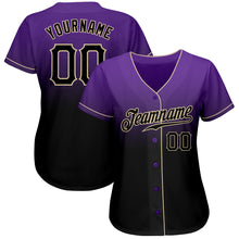 Laden Sie das Bild in den Galerie-Viewer, Custom Purple Black-Cream Authentic Fade Fashion Baseball Jersey
