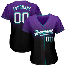 Load image into Gallery viewer, Custom Purple White-Black Authentic Fade Fashion Baseball Jersey
