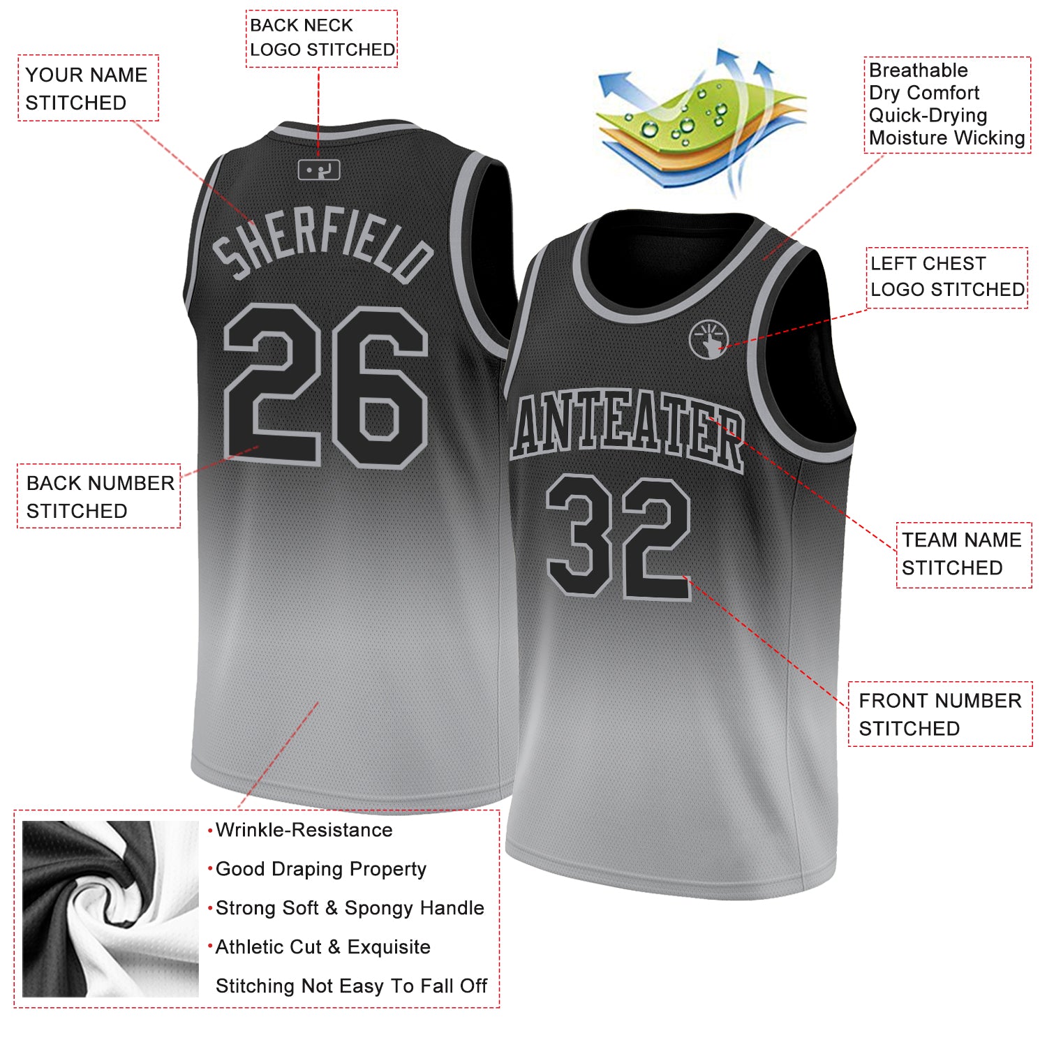 ☆FREEDOM☆ Coated Mesh Basketball Jersey Gray FD24SMSL0170G silver_gray_0035_600x.jpg?v=