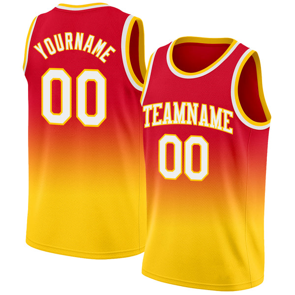 Cheap Custom Red White-Gold Authentic Fade Fashion Basketball Jersey Free  Shipping – CustomJerseysPro