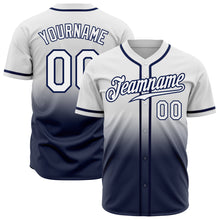 Laden Sie das Bild in den Galerie-Viewer, Custom White White-Navy Authentic Fade Fashion Baseball Jersey
