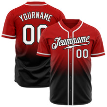 Laden Sie das Bild in den Galerie-Viewer, Custom Red White-Black Authentic Fade Fashion Baseball Jersey

