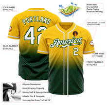 Laden Sie das Bild in den Galerie-Viewer, Custom Yellow White-Green Authentic Fade Fashion Baseball Jersey
