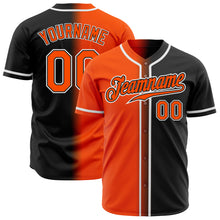 Laden Sie das Bild in den Galerie-Viewer, Custom Black Orange-White Authentic Gradient Fashion Baseball Jersey
