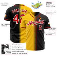 Загрузить изображение в средство просмотра галереи, Custom Black Red Yellow-White Authentic Gradient Fashion Baseball Jersey
