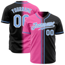 Загрузить изображение в средство просмотра галереи, Custom Black Light Blue Pink-White Authentic Gradient Fashion Baseball Jersey
