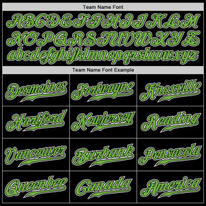 Custom Black Neon Green-White Authentic Gradient Fashion Baseball Jersey