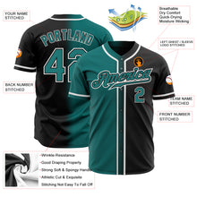 Загрузить изображение в средство просмотра галереи, Custom Black Teal-White Authentic Gradient Fashion Baseball Jersey
