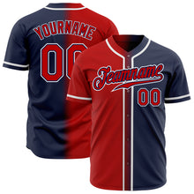 Загрузить изображение в средство просмотра галереи, Custom Navy Red-White Authentic Gradient Fashion Baseball Jersey
