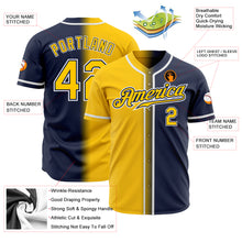Загрузить изображение в средство просмотра галереи, Custom Navy Yellow-White Authentic Gradient Fashion Baseball Jersey
