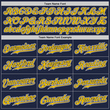 Загрузить изображение в средство просмотра галереи, Custom Navy Yellow-White Authentic Gradient Fashion Baseball Jersey
