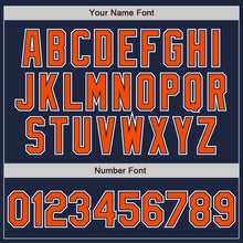 Загрузить изображение в средство просмотра галереи, Custom Navy Orange-White Authentic Gradient Fashion Baseball Jersey

