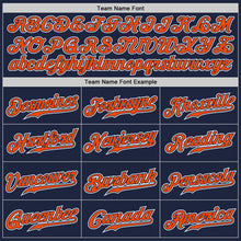 Загрузить изображение в средство просмотра галереи, Custom Navy Orange-White Authentic Gradient Fashion Baseball Jersey
