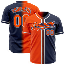 Загрузить изображение в средство просмотра галереи, Custom Navy Orange-White Authentic Gradient Fashion Baseball Jersey

