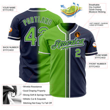 Загрузить изображение в средство просмотра галереи, Custom Navy Neon Green-White Authentic Gradient Fashion Baseball Jersey
