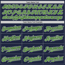 Загрузить изображение в средство просмотра галереи, Custom Navy Neon Green-White Authentic Gradient Fashion Baseball Jersey
