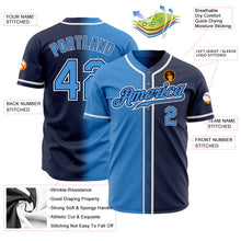 Загрузить изображение в средство просмотра галереи, Custom Navy Powder Blue-White Authentic Gradient Fashion Baseball Jersey
