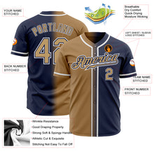 Charger l&#39;image dans la galerie, Custom Navy Old Gold-White Authentic Gradient Fashion Baseball Jersey
