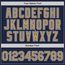 Charger l&#39;image dans la galerie, Custom Navy Old Gold-White Authentic Gradient Fashion Baseball Jersey
