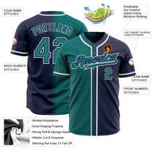 Загрузить изображение в средство просмотра галереи, Custom Navy Teal-White Authentic Gradient Fashion Baseball Jersey
