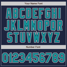 Загрузить изображение в средство просмотра галереи, Custom Navy Teal-White Authentic Gradient Fashion Baseball Jersey

