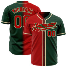Charger l&#39;image dans la galerie, Custom Green Red-Cream Authentic Gradient Fashion Baseball Jersey
