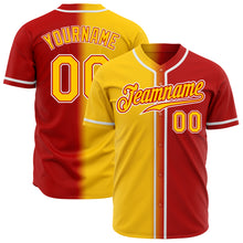 Загрузить изображение в средство просмотра галереи, Custom Red Yellow-White Authentic Gradient Fashion Baseball Jersey
