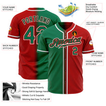 Laden Sie das Bild in den Galerie-Viewer, Custom Red Kelly Green-White Authentic Gradient Fashion Baseball Jersey
